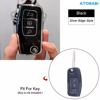 Чехол для автомобильного ключа из ТПУ, защитная крышка для пульта дистанционного управления, держатель для ключей, автомобильный аксессуар для Ford Focus 2, Mondeo, 4, Fiesta, S-MAX Galaxy 2010