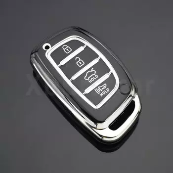 Чехол для автомобильного ключа из ТПУ с 4 кнопками для Hyundai Tucson Santa Fe Rena Sonata Elantra Creta Ix35 Ix45 I10 I30 I40 Auto Shell Fob
