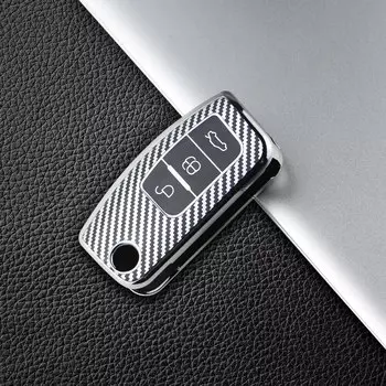Чехол для автомобильного ключа из углеродного волокна и ТПУ для Ford Fiesta Focus 2 Ecosport Kuga Escape Falcon B-Max C-Max Eco Sport Galaxy