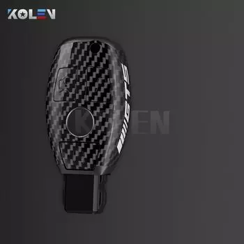 Чехол для автомобильного ключа из углеродного волокна из АБС-пластика для Mercedes Benz A B C E S Class W204 W205 W212 W213 W176 GLC CLA AMG W177