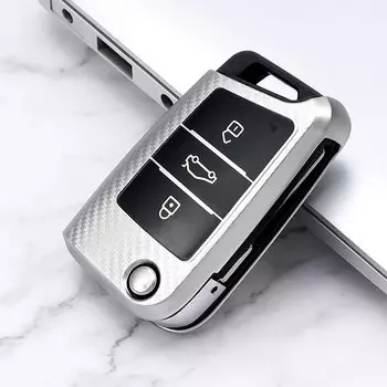Чехол для автомобильного ключа из углеродного волокна защитная сумка для VW Volkswagen Golf 7 MK7 Tiguan MK2 SEAT Ateca Leon FR 2 Ibiza для Skoda Octavia A7