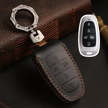 Чехол для автомобильного ключа с 3/4/5/7 кнопками для Hyundai Santa Fe Tucson 2022 NEXO NX4 Atos Solaris Prime 2021, чехол для автомобиля, брелок для ключей