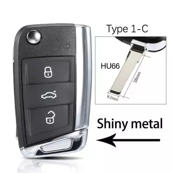 Чехол для автомобильного ключа WhatsKey, блестящий металлический чехол с 3 кнопками для VW Golf 7 MK7 MQB Seat Leon Passat Skoda Octavia A7
