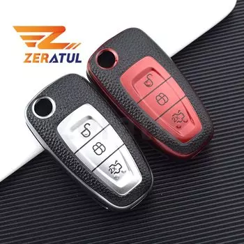 Чехол для автомобильного складного ключа из ТПУ, защитная сумка для Ford Focus C-Max S-Max Galaxy Mondeo Ranger Transit Tourneo, под заказ