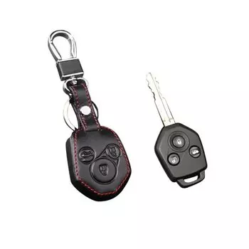 Чехол для автомобильных ключей из натуральной кожи, с кольцом-цепочкой, чехол для subaru Legacy Forester Outback Impreza Liberty B9 Tribeca Baja