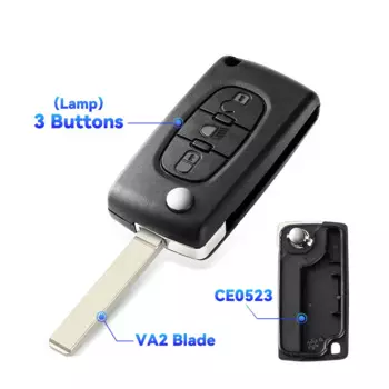Чехол для дистанционного ключа KEYYOU для Peugeot 207 307 308 407 607 807 для Citroen C2 C3 C4 C5 C6, складной корпус автомобильного ключа, 2/3/4 кнопки