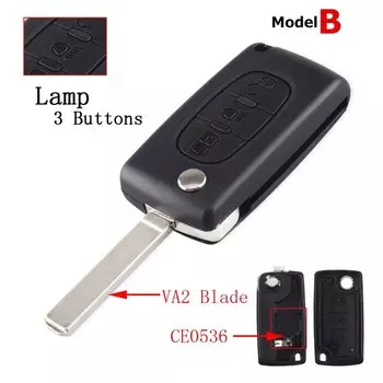 Чехол для дистанционного ключа с 2/3/4 кнопками, подходит для Peugeot 207 307 308 407 607 807 Citroen C2 C3 C4 C5 C6, складной корпус автомобильного ключа