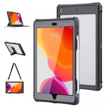 Чехол для iPad 10,2, 9, 8, 7 поколения, водонепроницаемый чехол для планшета iPad 9, 8, 7, сверхпрочный противоударный чехол с плечевым ремнем