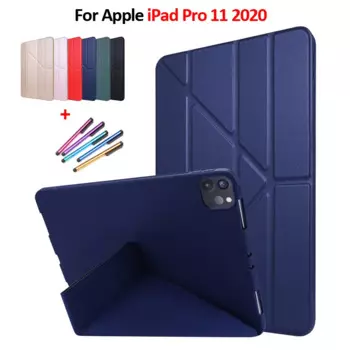 Чехол для iPad Pro 11, 2020, искусственная кожа, Мягкая силиконовая задняя подставка, умный чехол, чехол для iPad Pro 2020, чехол 11 дюймов, чехол для планшета