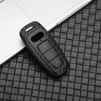 Чехол для ключа автомобиля из углеродного волокна ABS для Audi A3 A4 B9 A6 C8 A7 S7 4K A8 D5 S8 Q7 Q8 SQ8 E-tron 2018 2019 2020 2021 аксессуары