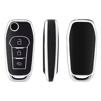 Чехол для ключа для Ford Figo Mondeo 5 Ecosport Puma 20 Fiesta Mk8 Everest Ranger, 3 кнопки, ТПУ, автомобильный пульт дистанционного управления, чехол-брелок