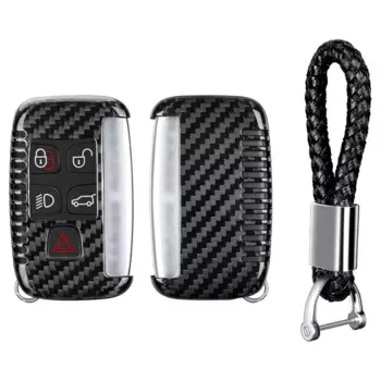 Чехол для ключа из углеродного волокна для Land Rover Range Rover Dsicovery LR4 HSE, чехол для ключей для Jaguar E-Pace F-Type XE XJ