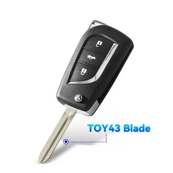 Чехол для ключа KEYYOU для Toyota Levin Camry Reiz Highlander Corolla с Toy43/Toy48, складной раскладной 2/3 кнопочный дистанционный ключ