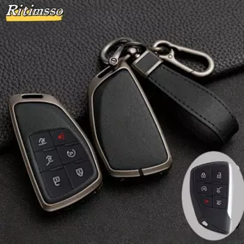 Чехол для ключей из сплава + ТПУ с 3/4/5/6 кнопками для Chevrolet Silverado 1500 Suburban Tahoe для GMC Sierra Yukon 2023 2024