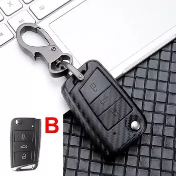 Чехол для ключей из углеродного АБС-пластика для VW Golf 7 Mk7 Touran Skoda Octavia 3 Superb Karoq Kodiaq Seat Leon Mk3 Ateca