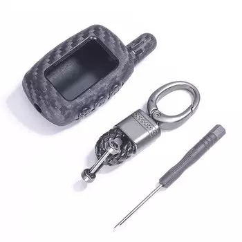 Чехол для ключей из углеродного силикона для StarLine А4 A6 A8 A9 V5 24 В русская Двусторонняя Автомобильная сигнализация брелок ЖК-передатчик пульт дистанционного управления