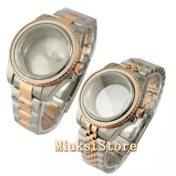 Чехол для мужских часов, 40 мм, розовое золото, сапфировое стекло, дата, окно, подходит для NH35 NH36 ETA 2836 Miyota 8205 8215 821A Mingzhu2813/3804