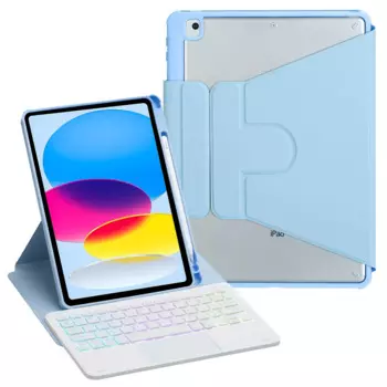 Чехол для планшета для iPad 10,9 (2022) из искусственной кожи + акриловый чехол-подставка для планшета с беспроводной сенсорной панелью и клавиатурой с подсветкой