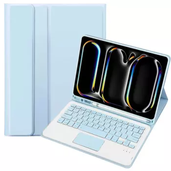 Чехол для планшета для iPad Pro 11 (2024), кожаный чехол для планшета с гнездом для ручки + Bluetooth-клавиатура с сенсорной панелью