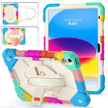 Чехол для планшета iPad10th 10,9 2022, детская подставка для ручки с вращающейся ручкой, противоударный Прочный чехол, безопасный нетоксичный Мягкий силикон
