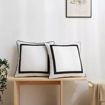 Чехол для подушки Efundeal бархатный геометрический черный синий 40x40 см 45x45 см