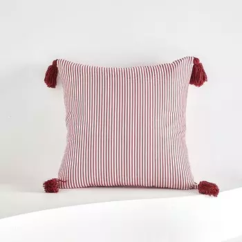Чехол для подушки efundeal полосатый красный-слоновая кость