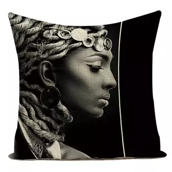 Чехол для подушки LSQDVQ в африканском стиле, лен/хлопок, 45x45 см