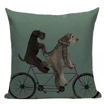 Чехол для диванной подушки, 45x45 см, с принтом в виде собаки, льва