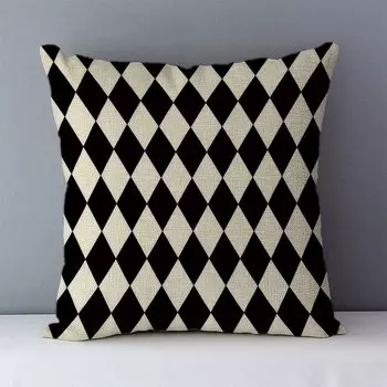 Чехол для подушки YOUNMLEY черный геометрический принт 45x45 см