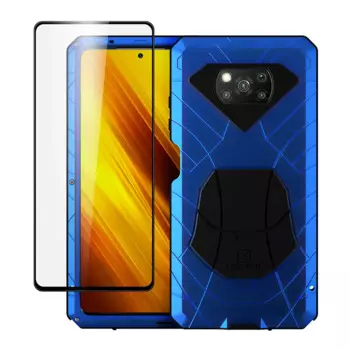 Чехол для Xiaomi POCO X3 Pro NFC F2 Pro, закаленное стекло, сверхпрочная защита, противоударный жесткий алюминиевый металлический чехол