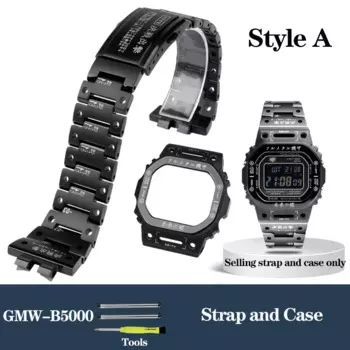 Чехол и ремешок из нержавеющей стали для Casio G-shock, аксессуары для часов, модифицированный браслет Mecha Warrior с титановым сплавом, B5000