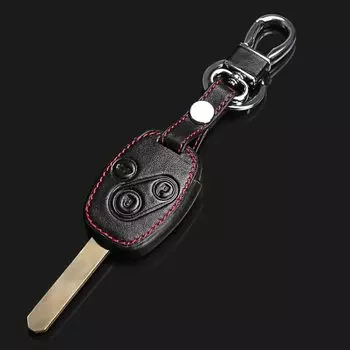 Чехол из натуральной кожи с кольцом-цепочкой для ключей, автомобильный Стайлинг для Honda CR-V Fit Pilot Honda Accord Civic,3 кнопки