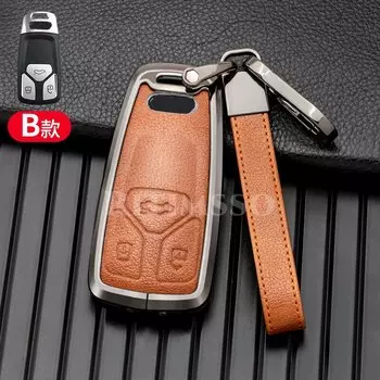 Чехол из сплава + кожи для автомобильных ключей для Audi A6 A5 Q7 S4 S5 A4 B9 Q7 A4L 4m TT TTS RS 8S 2016 2017 2018 аксессуары