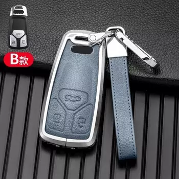 Чехол из сплава + кожи для автомобильных ключей для Audi A6 A5 Q7 S4 S5 A4 B9 Q7 A4L 4m TT TTS RS 8S 2016 2017 2018 аксессуары