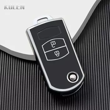 Чехол из ТПУ для автомобильного дистанционного ключа для Mazda 3 5 6 серии M6 RX8 MX5 2 3 кнопки, защитный чехол для смарт-ключа без ключа, аксессуары для сумки-брелока