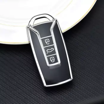 Чехол из ТПУ для автомобильного ключа с 3 кнопками для VW Volkswagen Touareg 2018 2019 2020 2021 2022 2023 защита для дистанционного ключа