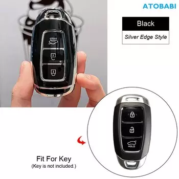 Чехол из ТПУ для автомобильного ключа, защитный чехол для ключа с дистанционным управлением для Hyundai Verna 2020 2021, Santa Fe i30 Kona Azera Accent 2019, автоаксессуары
