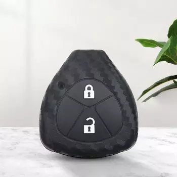 Чехол KEYYOU 2/3/4 из углеродного волокна с кнопками силиконовый чехол для ключей от машины для Toyota Camry Rav4 Highlander Corolla Hilux Vitz Aqua Land Cruis