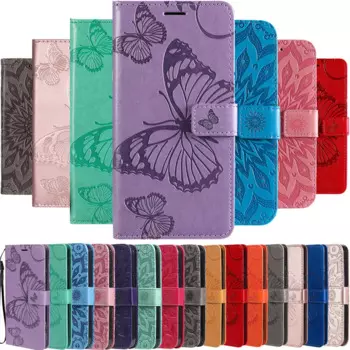 Чехол-книжка для Samsung, Galaxy S22 s, 22 Ultra, s22 Plus, S22 Ultra, кожа, с 3d-рисунком в виде бабочки, солнца и цветов