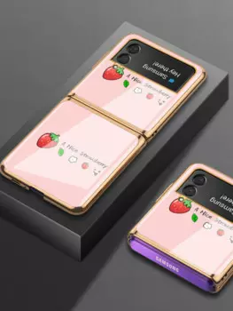 Чехол-книжка для телефона Samsung Galaxy Zflip, защитный чехол из гальванического стекла, чехол для телефона Samsung Galaxy Zflip 3 с рисунком