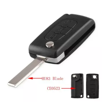 Чехол-книжка KEYYOU для Citroen C2, C5, C6, XSARA, PEUGEOT 207, 406, 307, 308, 408, 107, 3 кнопки, чехол для дистанционного ключа от машины