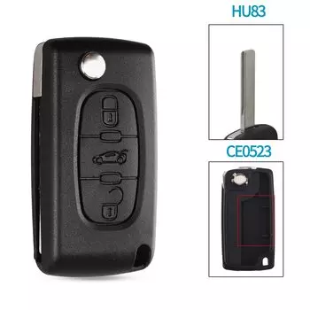 Чехол-книжка KEYYOU для Peugeot 207, 208, 307, 308, 408, с 3 кнопками