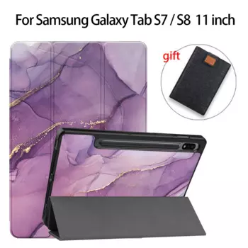 Чехол MTT для Samsung Galaxy Tab S9 S8 S7 11 дюймов SM-T870 /X700 X710 кожаный чехол с откидной крышкой и подставкой для беспроводной зарядки