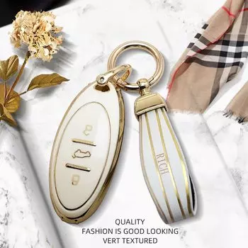 Чехол на брелок с 3 кнопками и золотистыми краями для FAW Besturn T33 T77 T99 B70 T55, автомобильные аксессуары