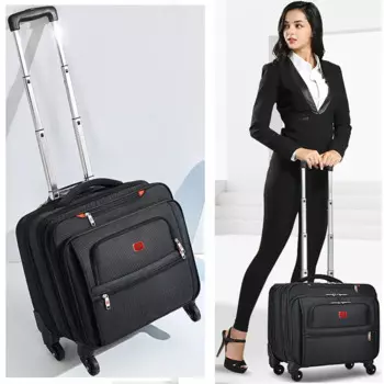 Чехол на колесиках для путешествий, мягкий холщовый расширяющийся чемодан для ноутбука на колесиках, чемодан для ручной клади, 18 дюймов