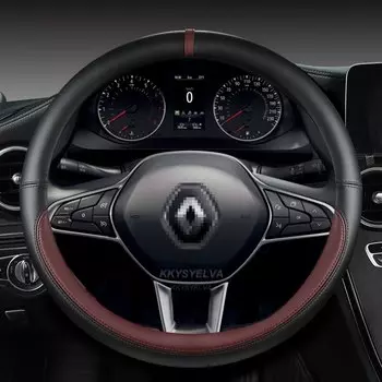 Чехол на руль автомобиля для Renault Kangoo, Renault Logan, 1, 2, 3, Dacia Logan, из микрофибры и кожи, модные автомобильные аксессуары