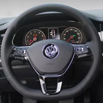 Чехол на руль автомобиля из искусственной кожи для Volkswagen VW Golf 7 Mk7 Touran Up, новый Polo Jetta Passat B8 Tiguan, аксессуары