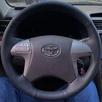 Чехол на руль автомобиля на заказ, 100% подходит для Toyota Highlander Toyota Camry 2007-2011, автомобильные аксессуары для интерьера, накидка на руль