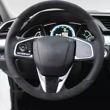 Чехол на руль автомобиля, нескользящая замшевая оплетка из углеродного волокна для Honda Civic 10 2016-2021 CR-V CRV 2017-2021 Clarity 2018-2021
