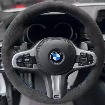 Чехол на руль автомобиля, оплетка из замши для BMW M Sport G30 G31 G32 G20 G21 G14 G15 G16 X3 G01 X4 G02 X5 G05 Автомобильные аксессуары